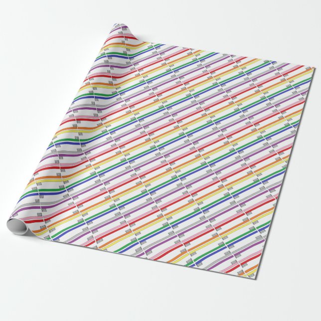 Regenbogen-Zahnbürste-Packpapier Geschenkpapier (Ungerollt)