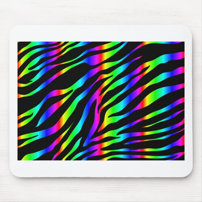 Regenbogen-Zebra Mousepad (Vorne)