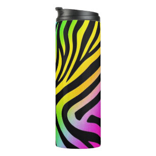 Regenbogen Zebra Print - farbenfroh und unentschul Thermosbecher