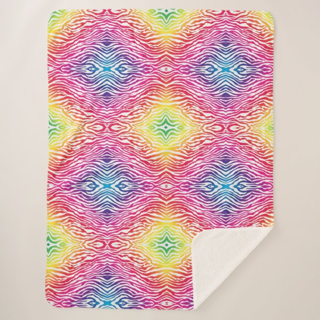 Regenbogen Zebra Sherpadecke (Vorderseite)