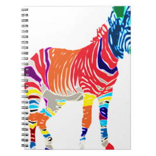 Regenbogen Zebra Tiere Monogramm-Muster-Party Notizblock