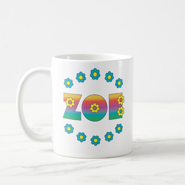 Regenbogen Zoe Flores Kaffeetasse (Links)