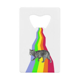 Regenbogen zu den Himmels-Katzen Geldkarten Flaschenöffner