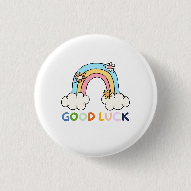 Regenbogen Zurück zu Schulgeschenk Geschenk Lehrer Button (Vorderseite)