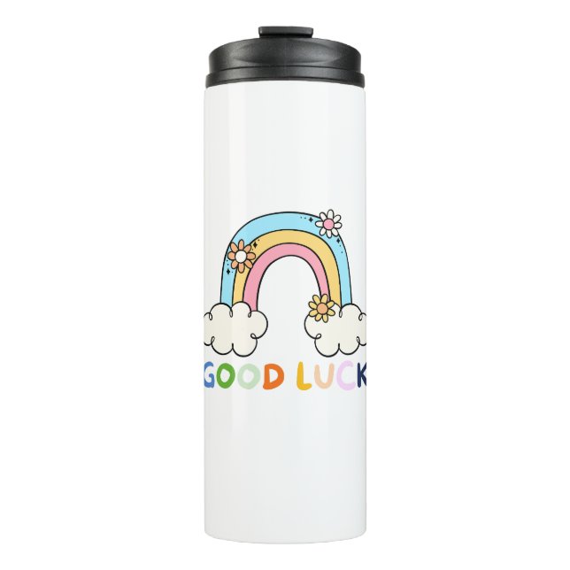 Regenbogen Zurück zu Schulgeschenk Geschenk Lehrer Thermosbecher (Vorderseite)