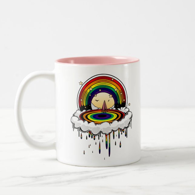 Regenbogen Zweifarbige Tasse (Links)