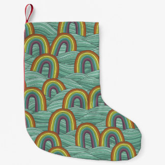 Regenbogenart: HandGezeichnet Vintage Zusammensetz Kleiner Weihnachtsstrumpf