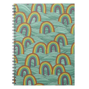 Regenbogenart: HandGezeichnet Vintage Zusammensetz Notizblock