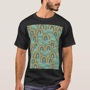 Regenbogenart: HandGezeichnet Vintage Zusammensetz T-Shirt