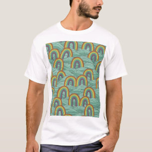 Regenbogenart: HandGezeichnet Vintage Zusammensetz T-Shirt