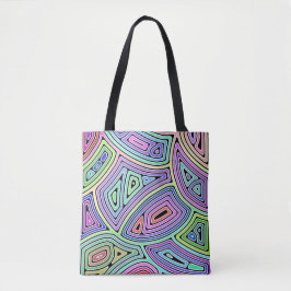 Regenbogenasymmetrische abstrakte Formen 2 Tasche