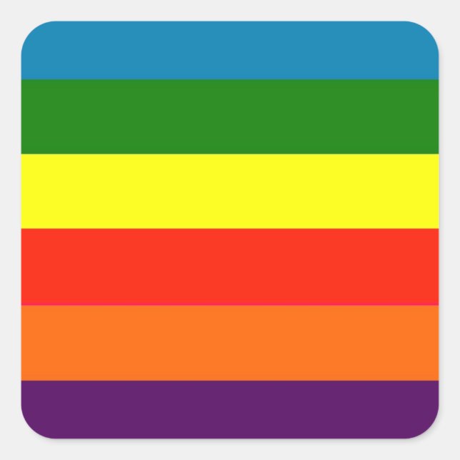 Regenbogenaufkleber Quadratischer Aufkleber (Vorderseite)