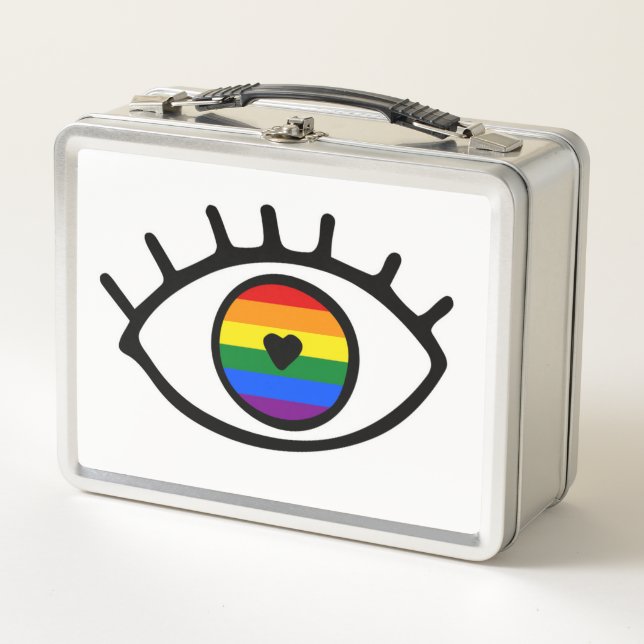 Regenbogenauge Metall Brotdose (Vorderseite)