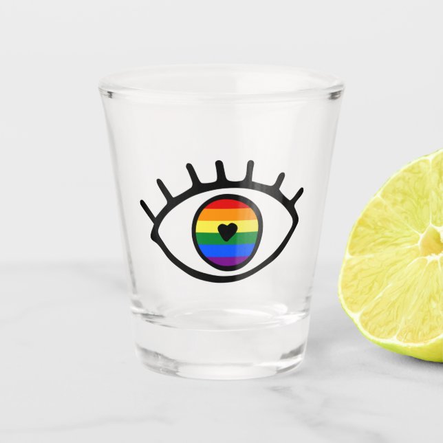 Regenbogenauge Schnapsglas (Vorderseite)