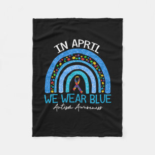 Regenbogenautismus Im April tragen wir Blauautismu Fleecedecke