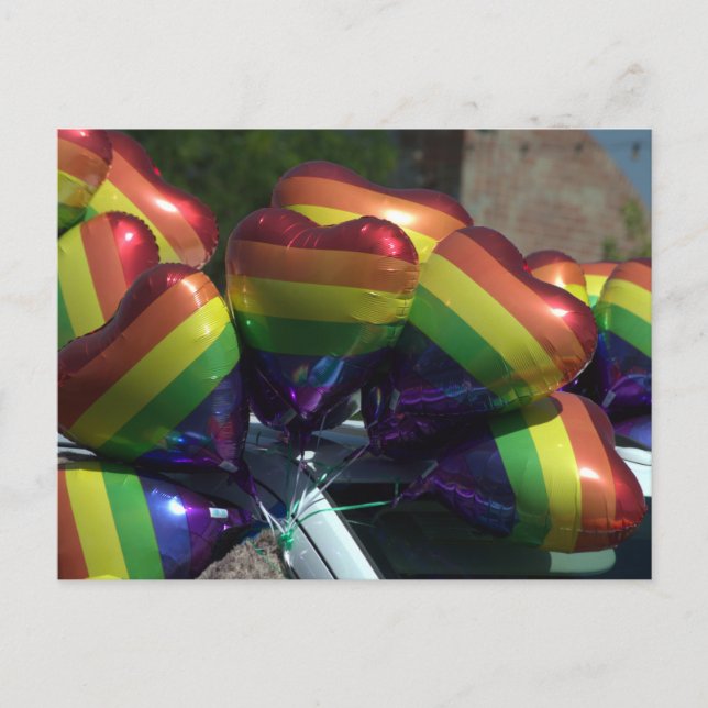Regenbogenballons Postkarte (Vorderseite)