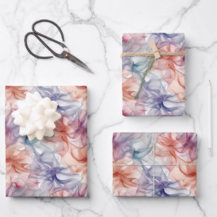 Regenbogenbänder auf Weiß  Geschenkpapier Set