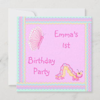 Regenbogenbänder, rosa Geburtstagskarte Einladung