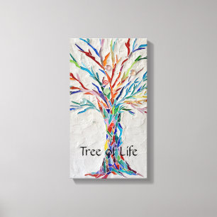 Regenbogenbaum des Lebens mehrfarbiges Mosaik Leinwanddruck