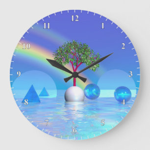 Regenbogenbaum Große Wanduhr