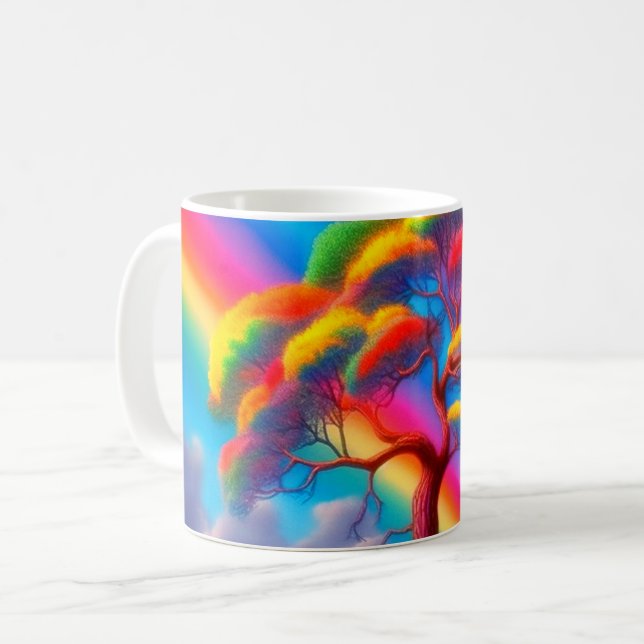 Regenbogenbaum Kaffeetasse (Vorderseite Links)