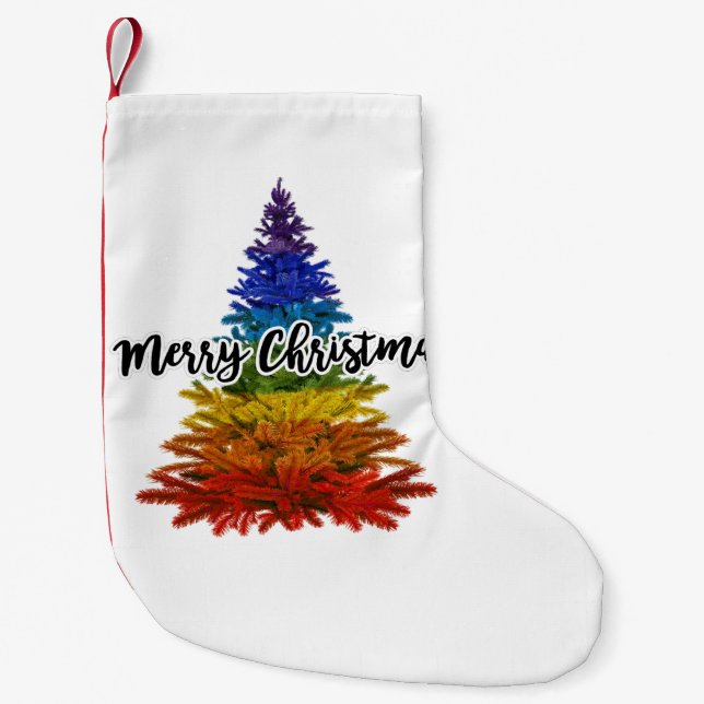 Regenbogenbaum Kleiner Weihnachtsstrumpf (Vorderseite)