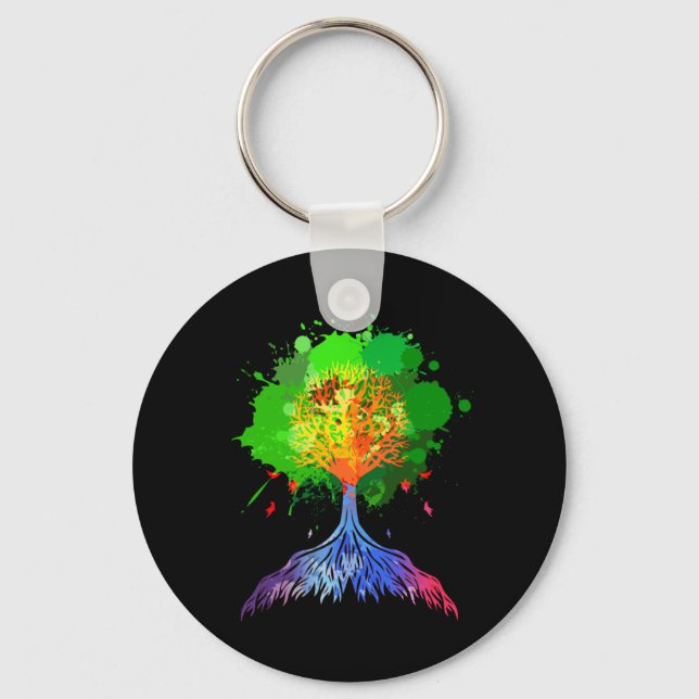Regenbogenbaum Schlüsselanhänger (Vorderseite)