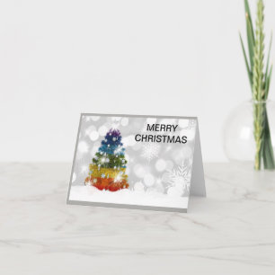 Regenbogenbaum Weihnachten Karte