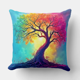 Regenbogenbaum: Wurzeln unendlicher Hoffnung Kunst Kissen