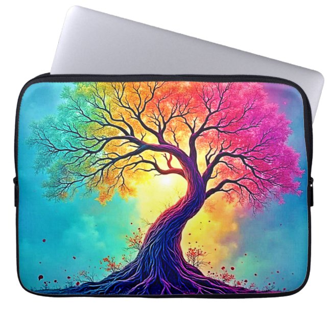 Regenbogenbaum: Wurzeln unendlicher Hoffnung Kunst Laptopschutzhülle (Vorderseite)