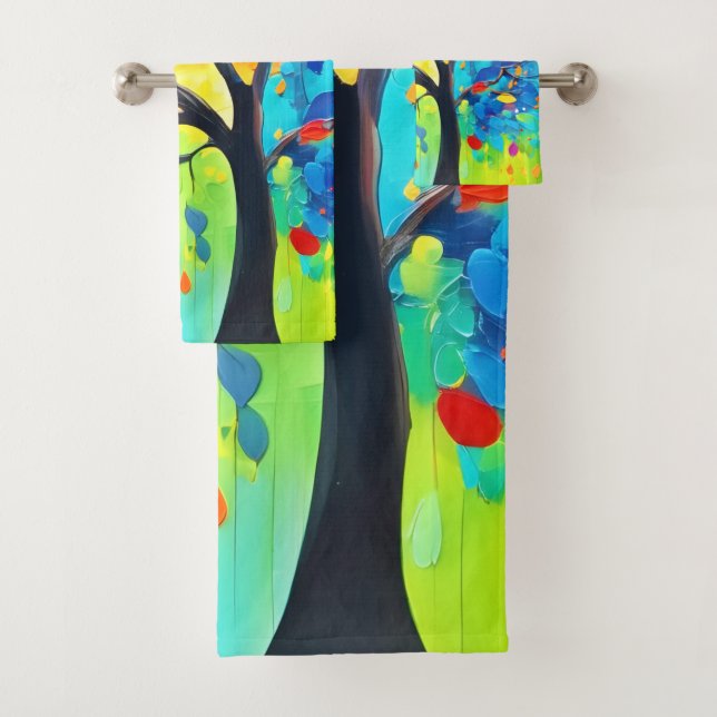 Regenbogenbäume Badhandtuch Set (Insitu)