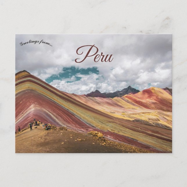 Regenbogenberg Cusco Peru Postkarte (Vorderseite)