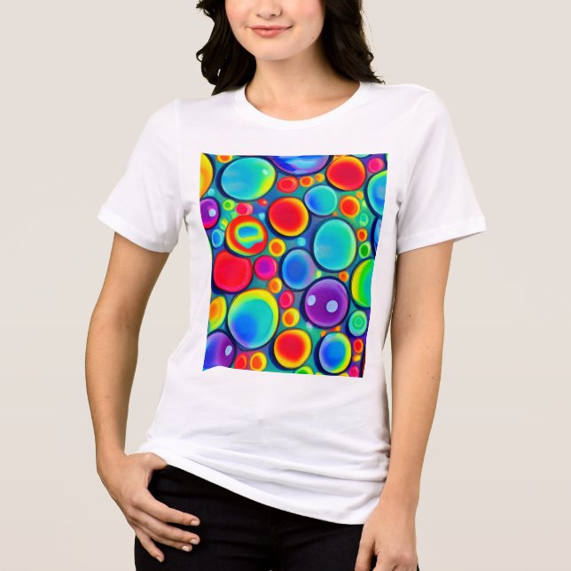 Regenbogenblasen Tri-Blend Shirt (Vorderseite)