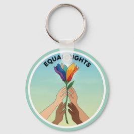 Regenbogenblume für gleiche Rechte – Vielfalt und Schlüsselanhänger