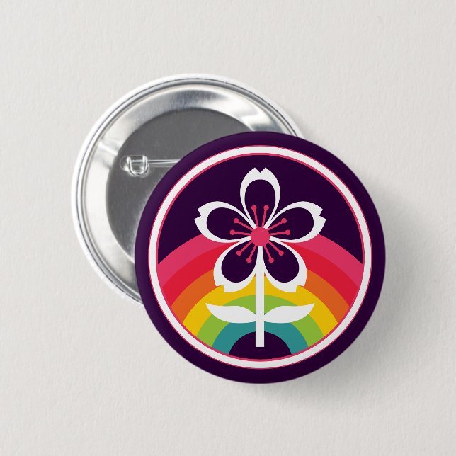 Regenbogenblüte Button (Vorne & Hinten)