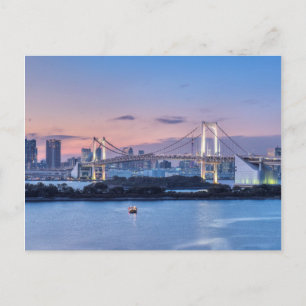 Regenbogenbrücke bei Dämmerung Postkarte