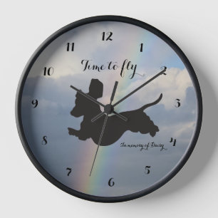 Regenbogenbrücke Dachshund Wanduhr