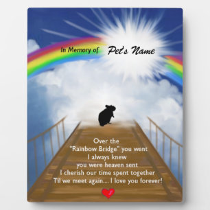 Regenbogenbrücke-Gedenkgedicht für Hamster Fotoplatte
