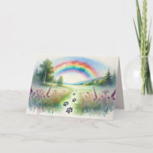 Regenbogenbrücke Haustier Trost Wasserfarbenkarte Karte