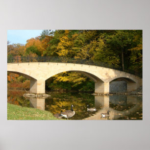 Regenbogenbrücke im Herbst am Grove City College Poster