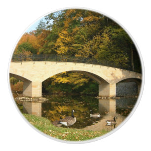 Regenbogenbrücke im Herbst an der Grove City Uni Keramikknauf