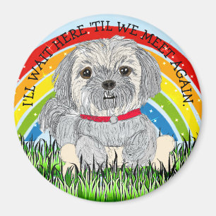 Regenbogenbrücke kleiner Shiatsu oder Llaso Apso H Magnet