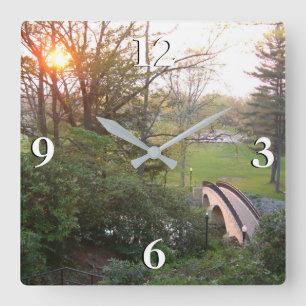 Regenbogenbrücke Sonnenuntergang am Grove City Col Quadratische Wanduhr