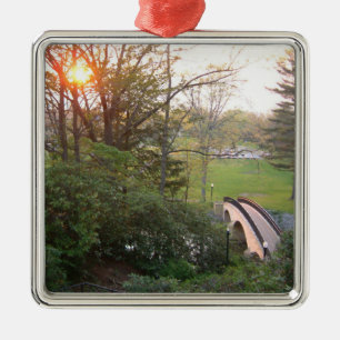 Regenbogenbrücke Sonnenuntergang am Grove City Col Silbernes Ornament