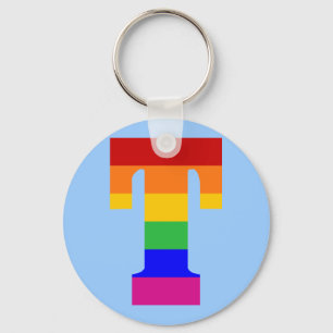 Regenbogenbuchstabe T Schlüsselanhänger