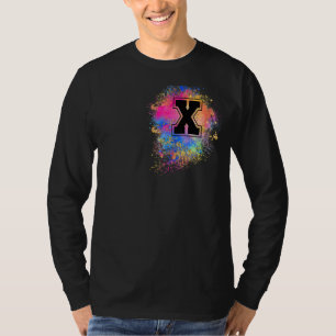 Regenbogenbuchstabe X Erstmaliges Mit Monogramm Ro T-Shirt