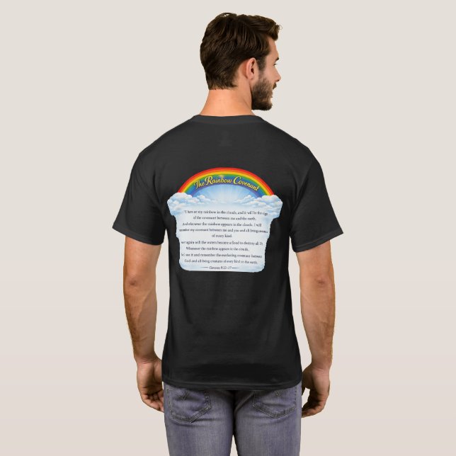 Regenbogenbund über Wolken T-Shirt (Schwarz voll)
