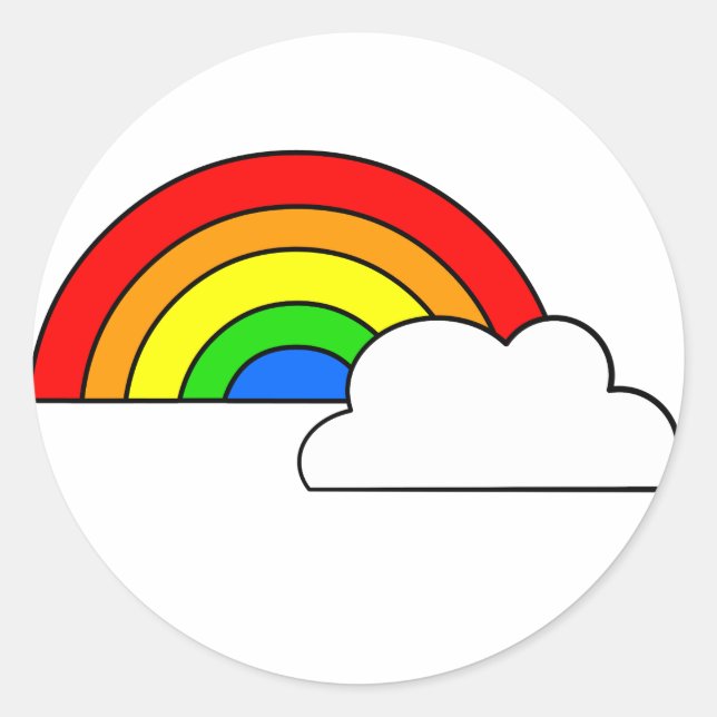RegenbogenCloud Runder Aufkleber (Vorderseite)