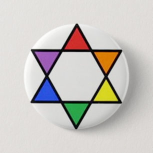 Regenbogendavidsstern Button