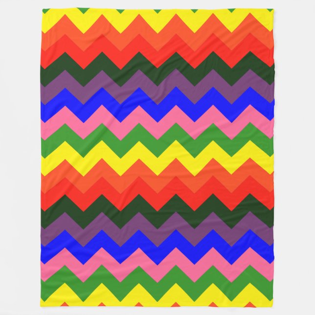 Regenbogendecke Zickzack Fleecedecke (Vorderseite)